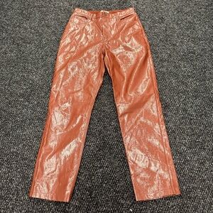 Abercrombie Curve Love 90s Straight Ultra High Rise Coated Faux Leather Pants 31